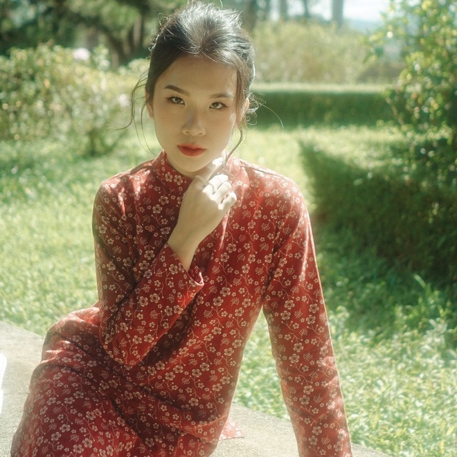 Áo Dài Cà Bông - Họa Tiết Hoa Nhí - Vải B6 - Form Suông Rộng by Mộc AD222