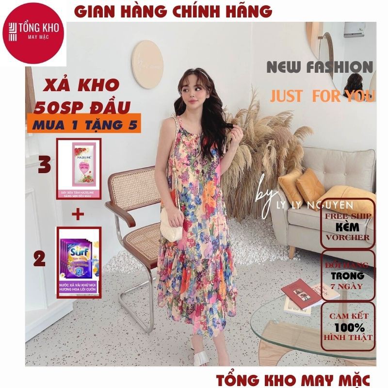 (MUA 1 TẶNG 3 + ẢNH THẬT ) váy hoa nhí ,váy đi biển đầm maxi đi biển rất hợp nha ,hoặc đi du lịch cũng đẹp nữa nha