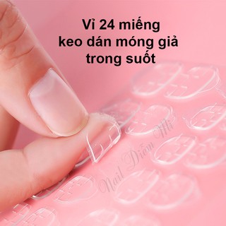 Vỉ 24 miếng keo dán móng tay giả không làm hư móng (giá 2 vỉ)