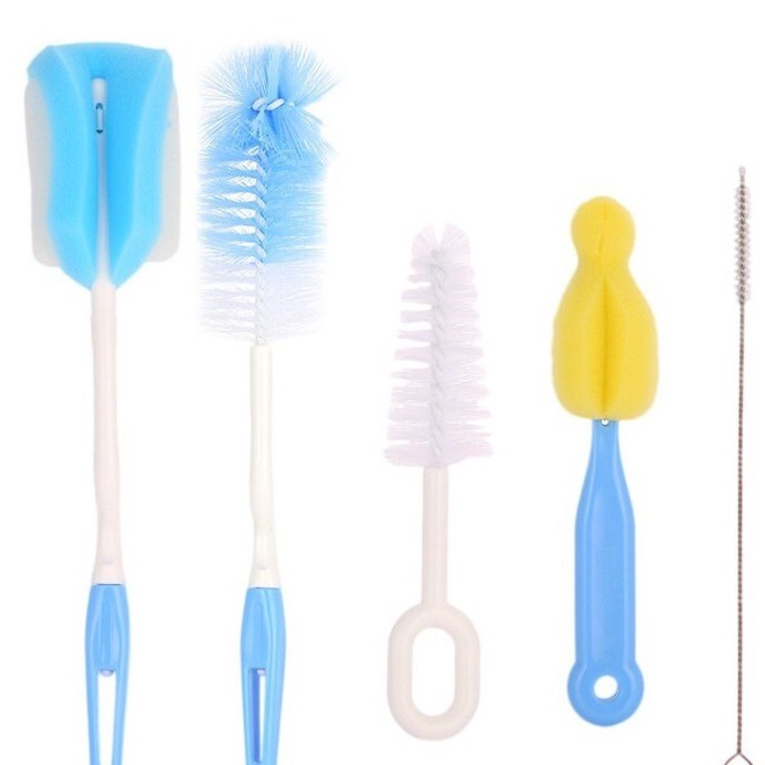 Bộ cọ rửa bình sữa cho bé yêu 5 chi tiết  - tiện dụng, siêu sạch, an toàn cho bé