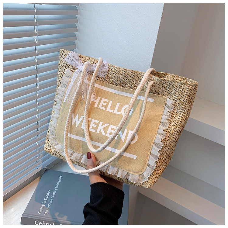 Túi Xách Đan Sợi Rơm Thiết Kế Đơn Giản Thời Trang Thu Đông Mới 2021