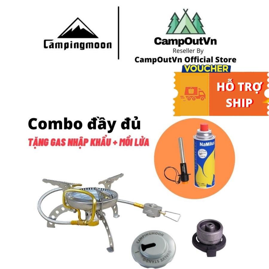 Bếp gas mini campingmoon campoutvn combo bếp ga đô cắm trại du lịch mini xếp gọn A011