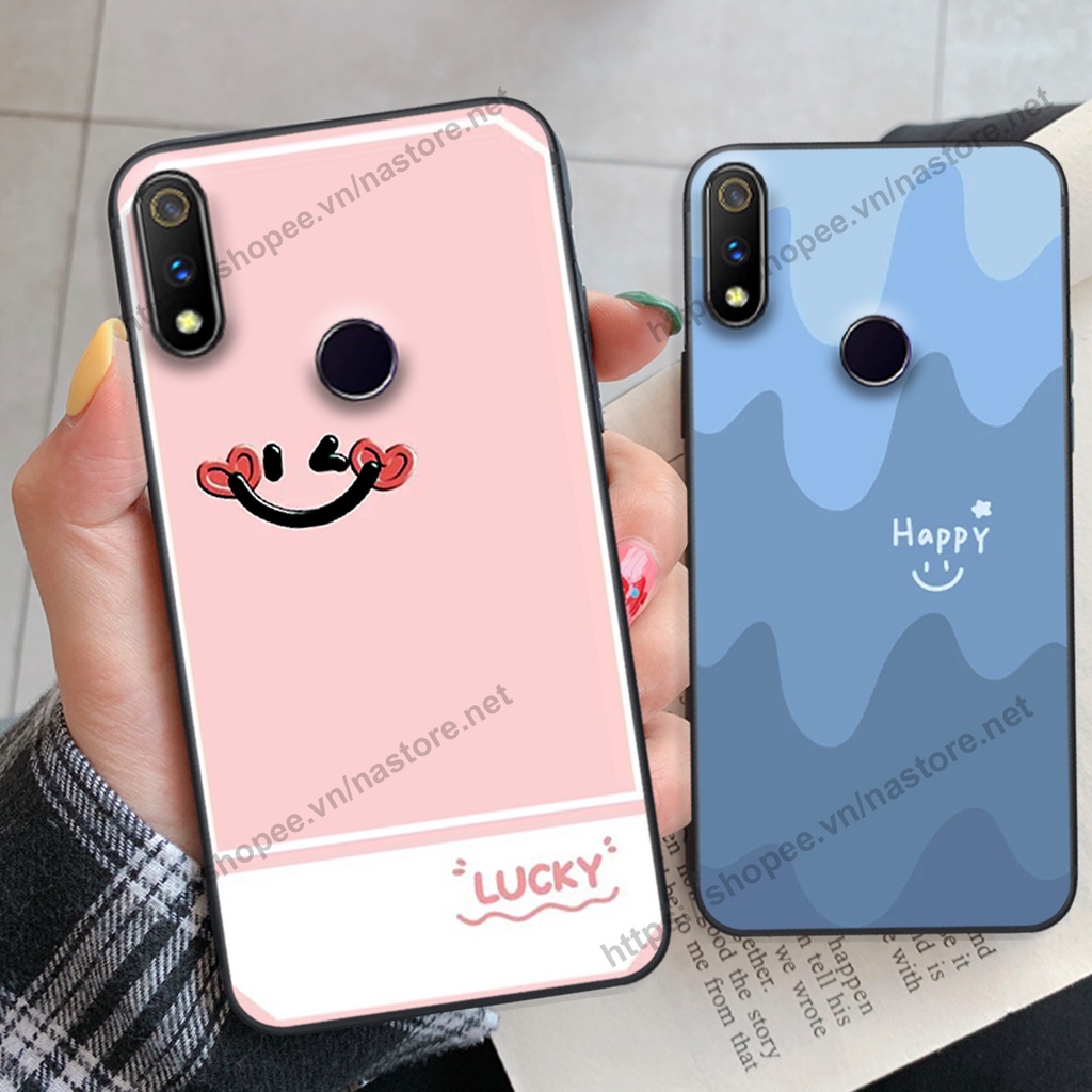 Ốp lưng Realme 3 / Realme 3 Pro mặt cười, họa tiết caro đơn giản đẹp cute