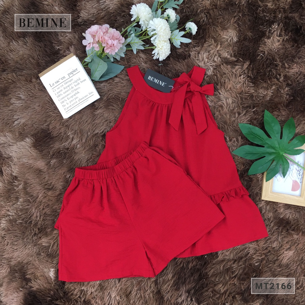 Set bộ ngắn áo yếm BEMINE MT2166DO