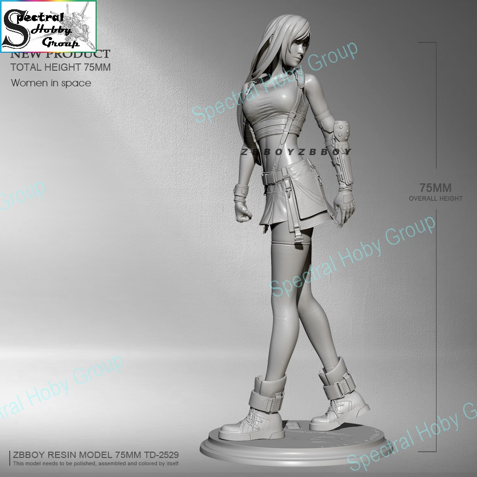 Mô hình nhựa Resin 75mm Tifa final fantasy ff7 TD2529