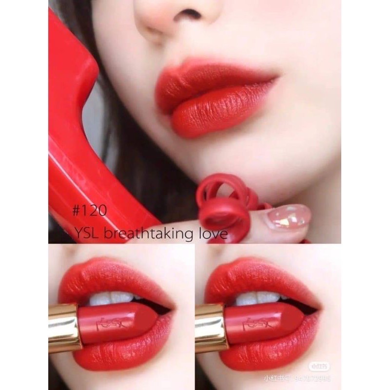 Son YSL 120 màu đỏ cherry chính hãng siêu đẹp