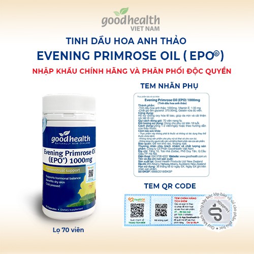 Tinh dầu hoa anh thảo Goodhealth EPO Evening Primrose Oil Cung cấp 1000mg GLA