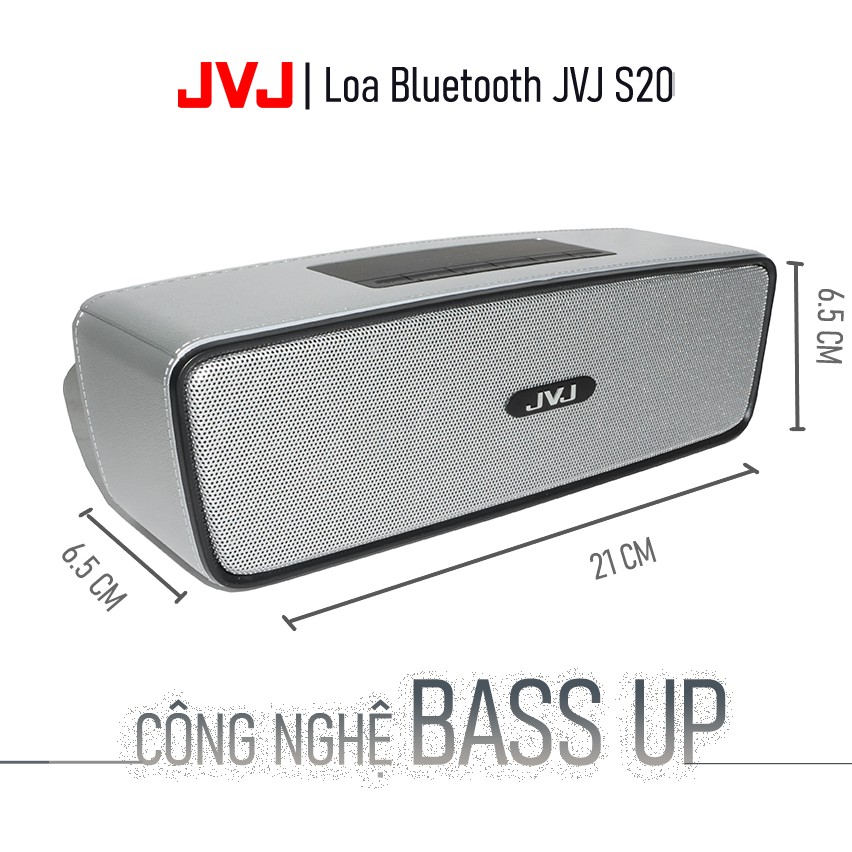 Loa bluetooth JVJ S20 Speaker di động - Nghe nhạc kết nối điện thoại, máy tính, Smart Tivi, Jack 3.5mm Bảo hành 12T
