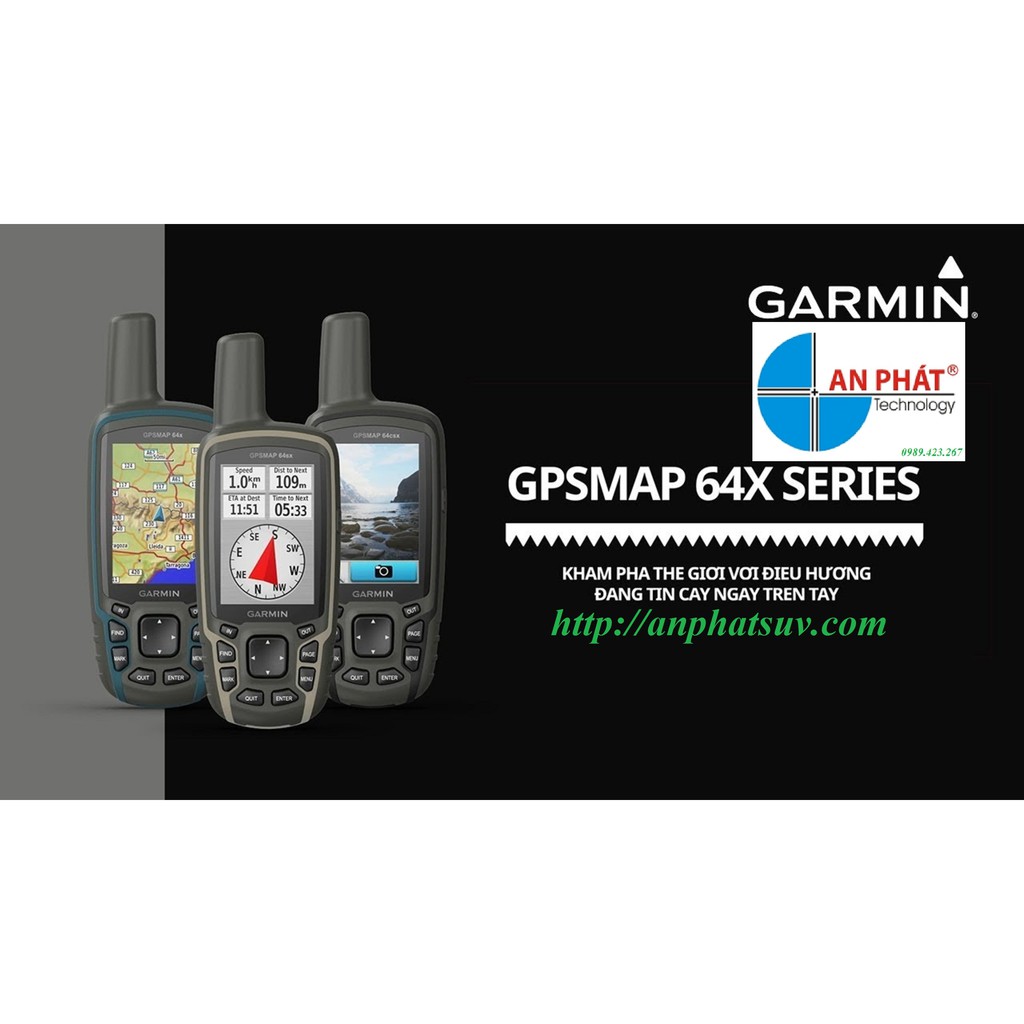 Máy định vị GPS Garmin Map 64X tiếng việt/Máy đo diện tích đất garmin Map64X tiếng việt