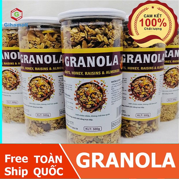 [HÀNG CAO CẤP] Granola không đường, ngũ cốc ăn kiêng giảm cân, Hộp 250g - Gihamall