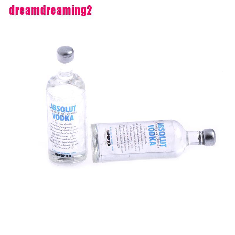 [Dream]2Pcs 1:12 miniature wine vodka bottles doll house decor accessories