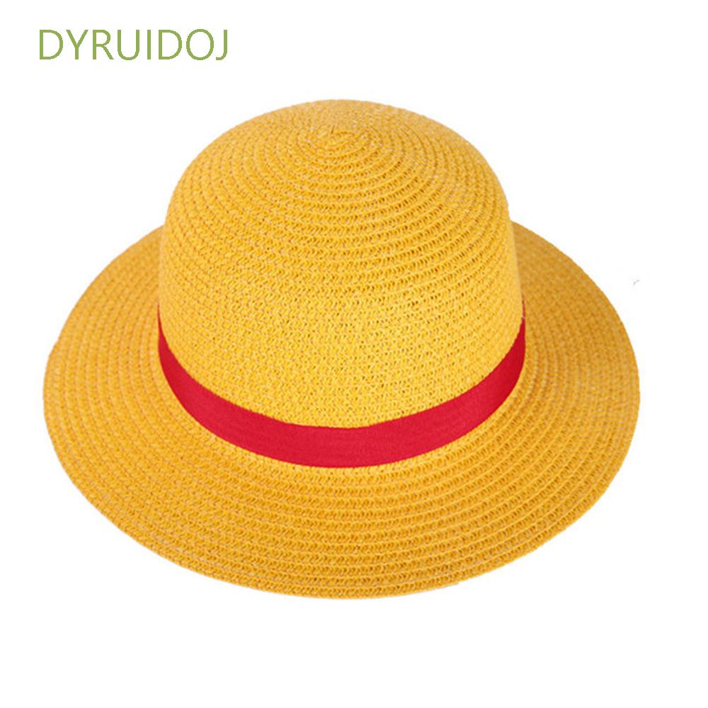 Mũ Cói Họa Tiết Hoạt Hình Luffy Đội Nón Phẳng Hóa Trang Nhân Vật Hoạt Hình Nhiều Màu Sắc