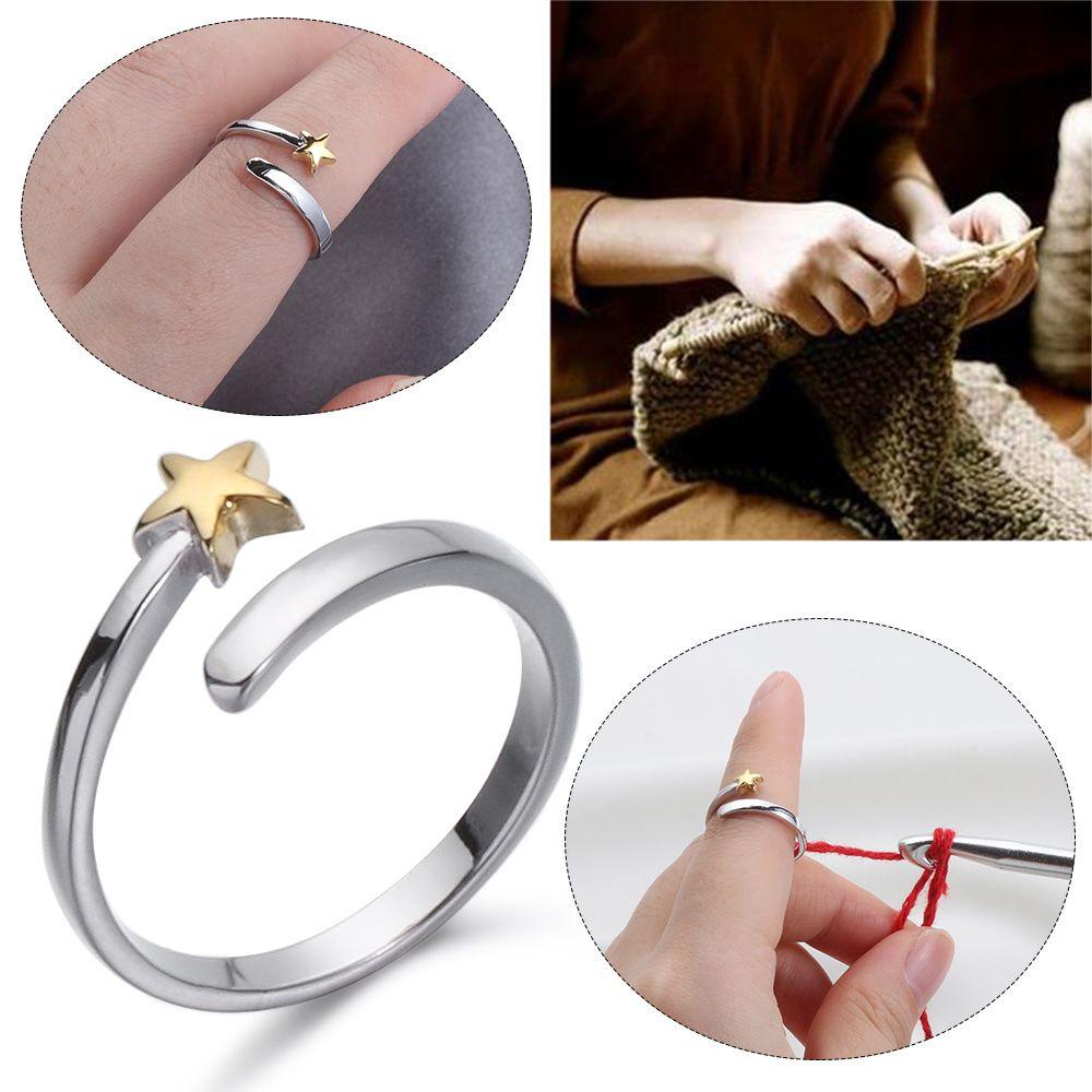 BORAG Nhẫn Đan Len Hình Ngôi Sao Có Thể Điều Chỉnh