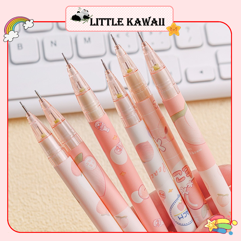 Bút viết chì bấm họa tiết hình quả đào ngòi 0.5mm
