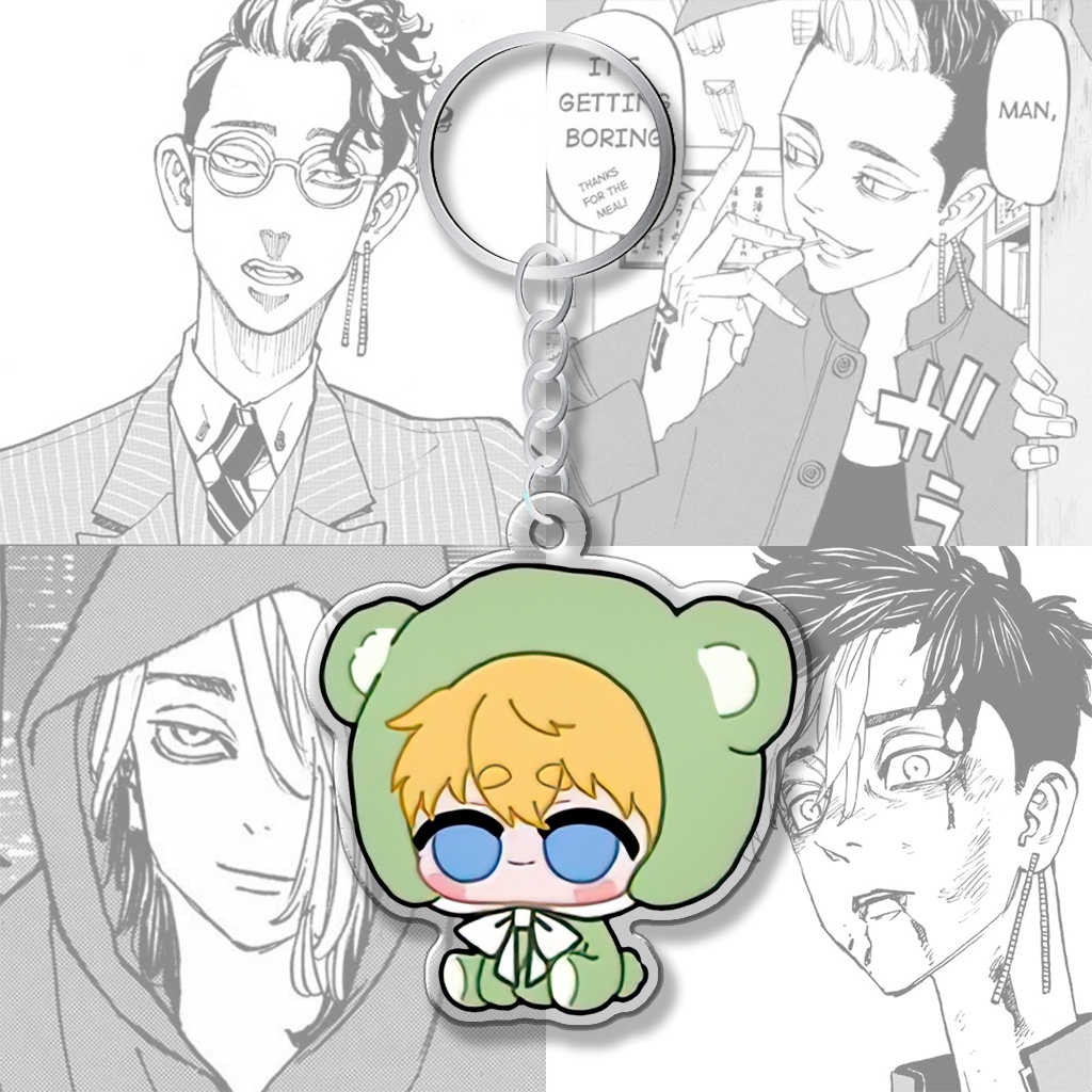 QR gỗ để bàn và Móc khóa Thegioipuzze Tokyo Revengers Chibi Gấu nhân vật Mikey Izana Ran Rindou0