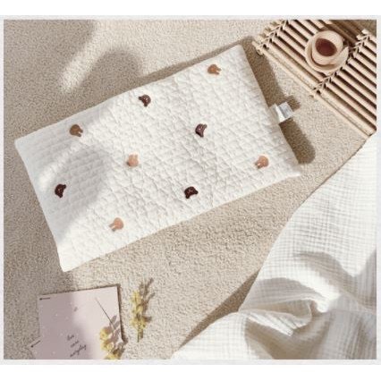 Gối mỏng sơ sinh chữ nhật Dottodot / Malolotte thêu họa tiết cotton 100s Hàn Quốc cho bé
