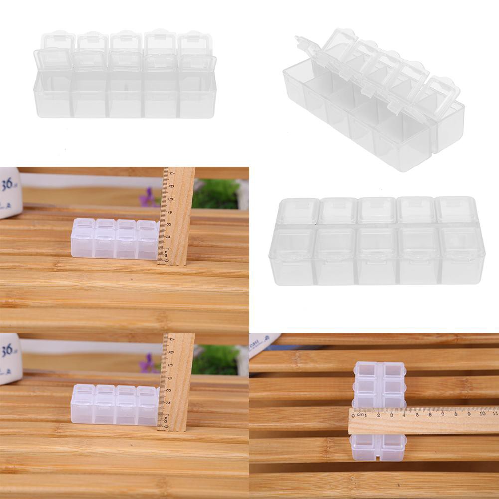 Hộp nhựa đựng bảo quản gia đình 2Row 10 ngăn tiện dụng