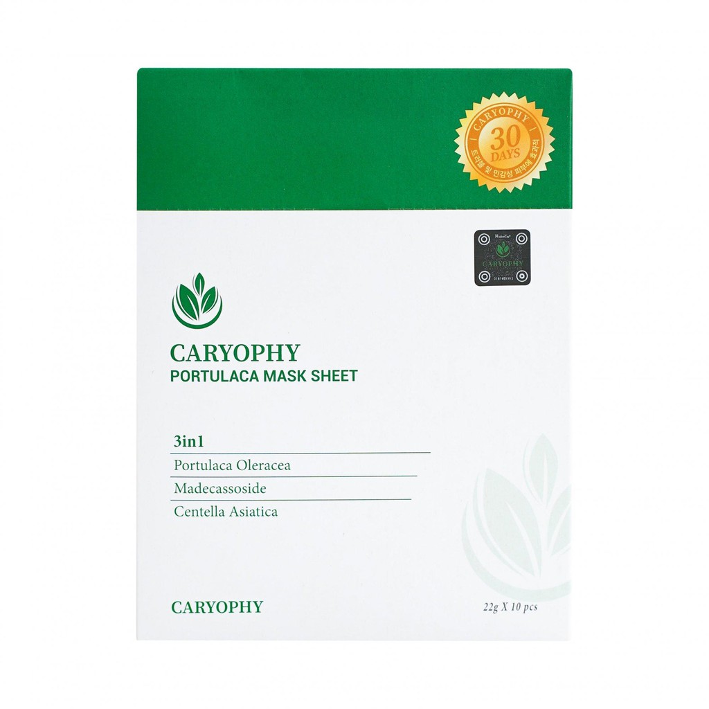 Mặt nạ giảm mụn mờ thâm Caryophy Portulaca Mask Sheet 3IN1 22g | BigBuy360 - bigbuy360.vn