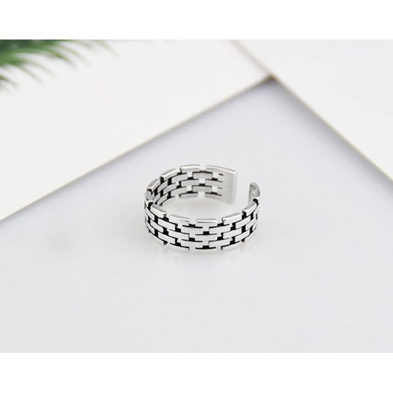 Nhẫn đôi nam nữ tròn Unisex màu bạc Thời trang SAZ chất liệu Titan đẹp đơn giản - Nhẫn đôi Las Ring