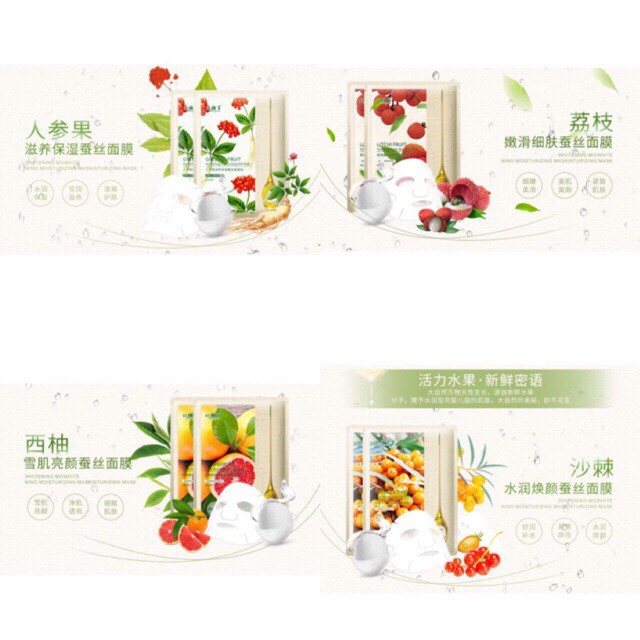 COMBO 10 miếng Mặt nạ cao cấp trái cây Organic