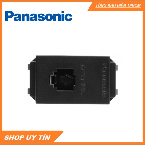 Ổ cắm điện thoại 4 cực Panasonic dòng Wide Series màu đen xám