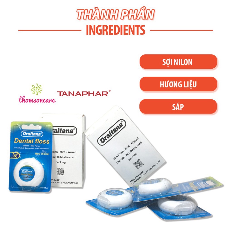 [SIEU SALE] * Chỉ nha khoa Oraltana - chỉ kẽ răng hương bạc hà - Hàng Việt Nam chất lượng cao