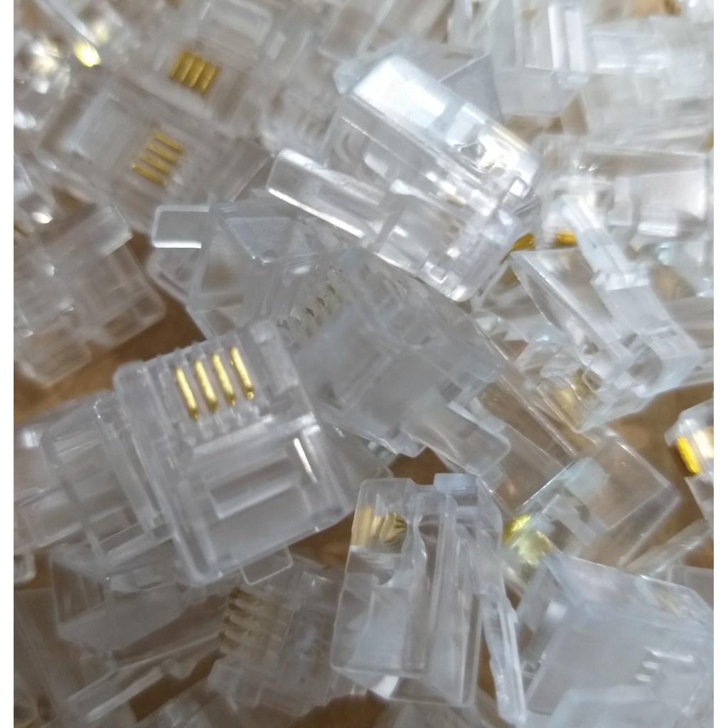 Đầu nhựa RJ11 - 4 line 100 ĐẦU