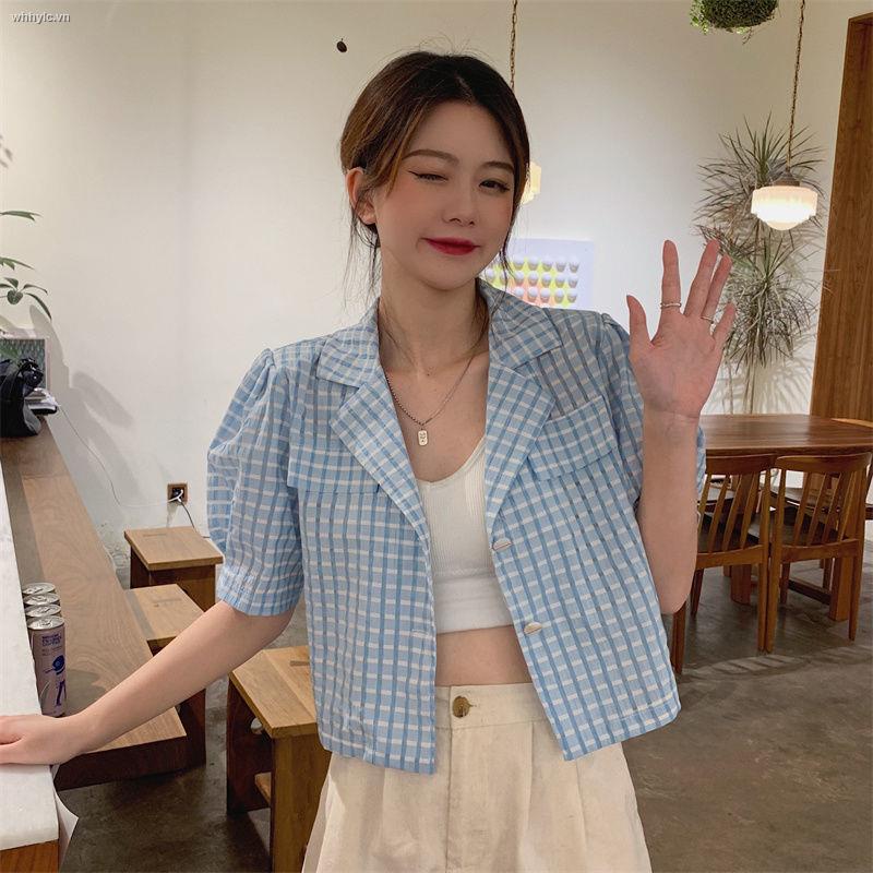 Áo Sơ Mi Tay Phồng Dáng Rộng Họa Tiết Kẻ Sọc Phong Cách Retro Hong Kong Thời Trang Mùa Hè Hàng Mới 2021 | BigBuy360 - bigbuy360.vn