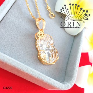 Dây chuyền nữ dạng xoắn mặt tỳ hưu màu trắng đính đá thiết kế bền màu cao cấp Orin D4220