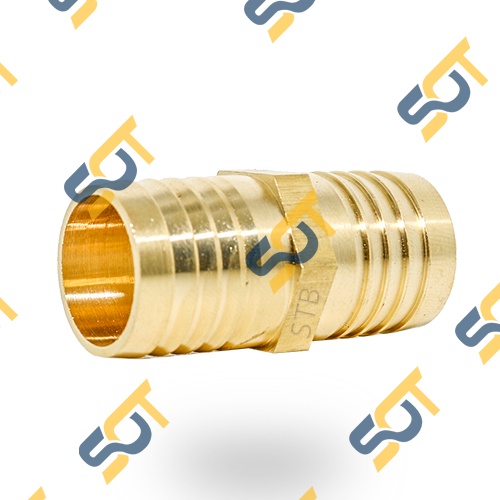 [NỐI ỐNG MỀM] Nối thẳng hai đầu đuôi chuột nối gắn cắm ống nhựa mềm PU Đồng thau (Brass airline horse joiner)