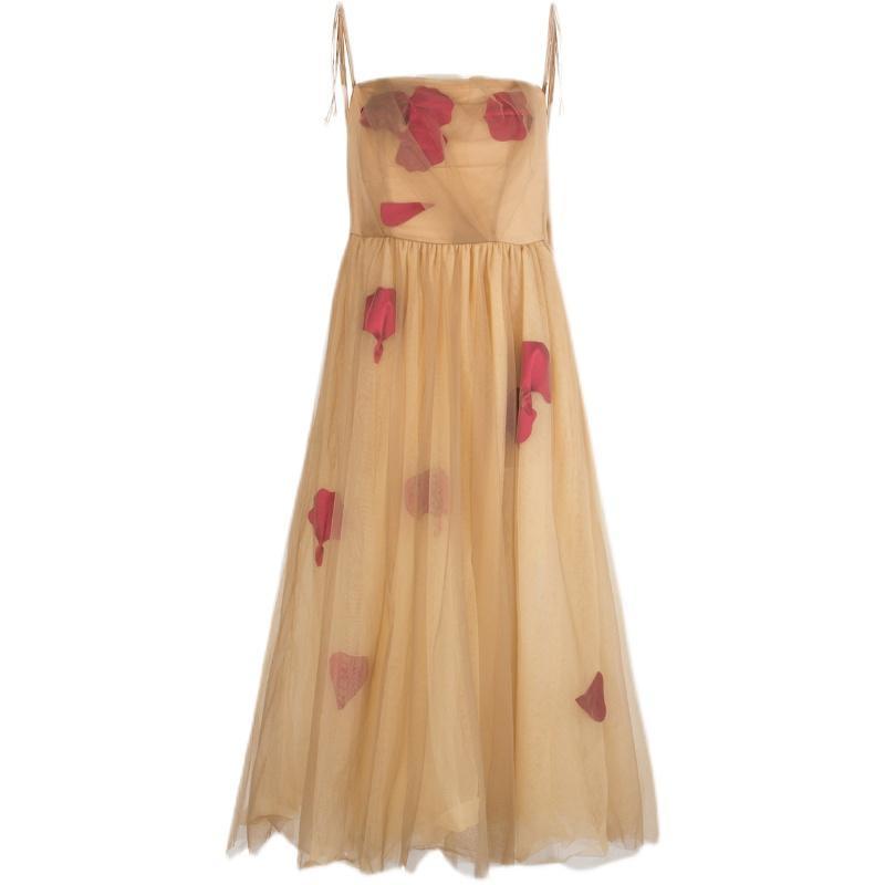 Đầm tutu Hở Vai Phong Cách retro Pháp Thời Trang Đi Biển Cho Nữ