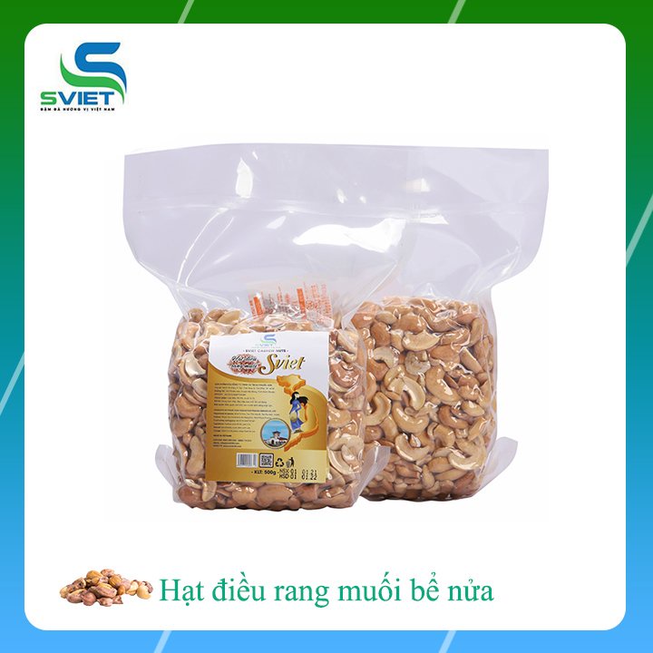 500g Hạt điều rang muối nhân trắng sạch vỏ,đóng gói hút chân không - hàng xuất thủ công tại Bình Phước 2021