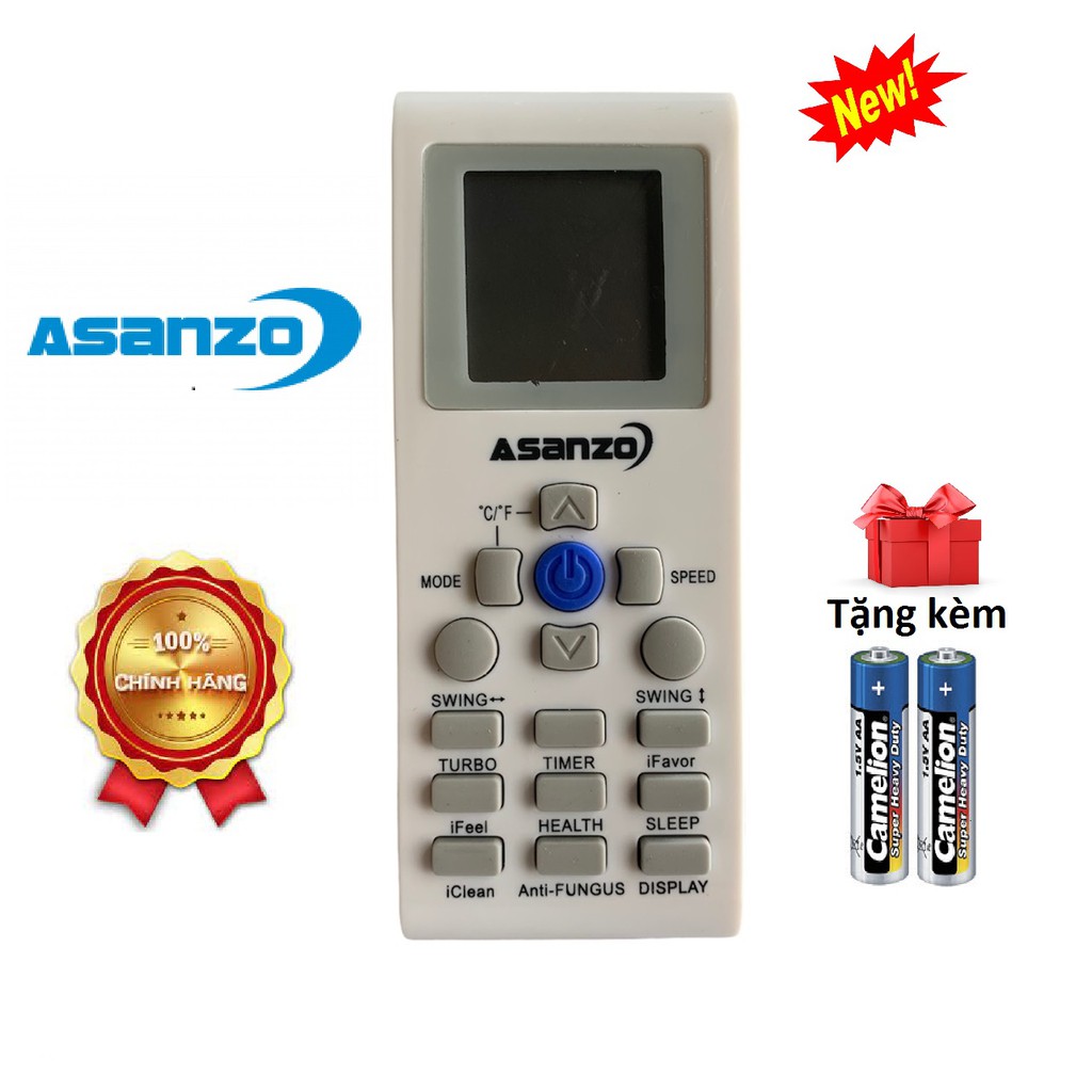 Điều khiển điều hòa Asanzo 1 chiều 2 chiều 9000btu 12000btu - Hàng tốt - [ tặng kèm pin]