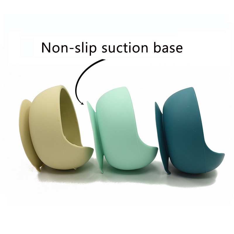 1 Bộ Bát Ăn Silicone Chống Nước Có Đế Hút Chân Không Kèm Muỗng Cho Bé