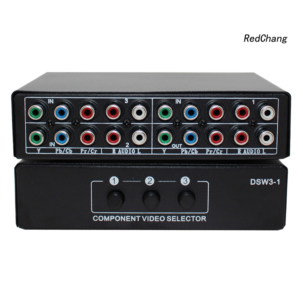 -SPQ- 5RCA 3-Way Component AV Switch Selector 3 in 1 Out Switcher Adapter for PS4