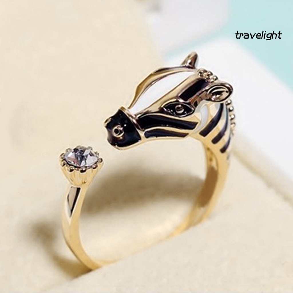 Nhẫn Hình Đầu Ngựa Đính Đá Thời Trang Dành Cho Nữ