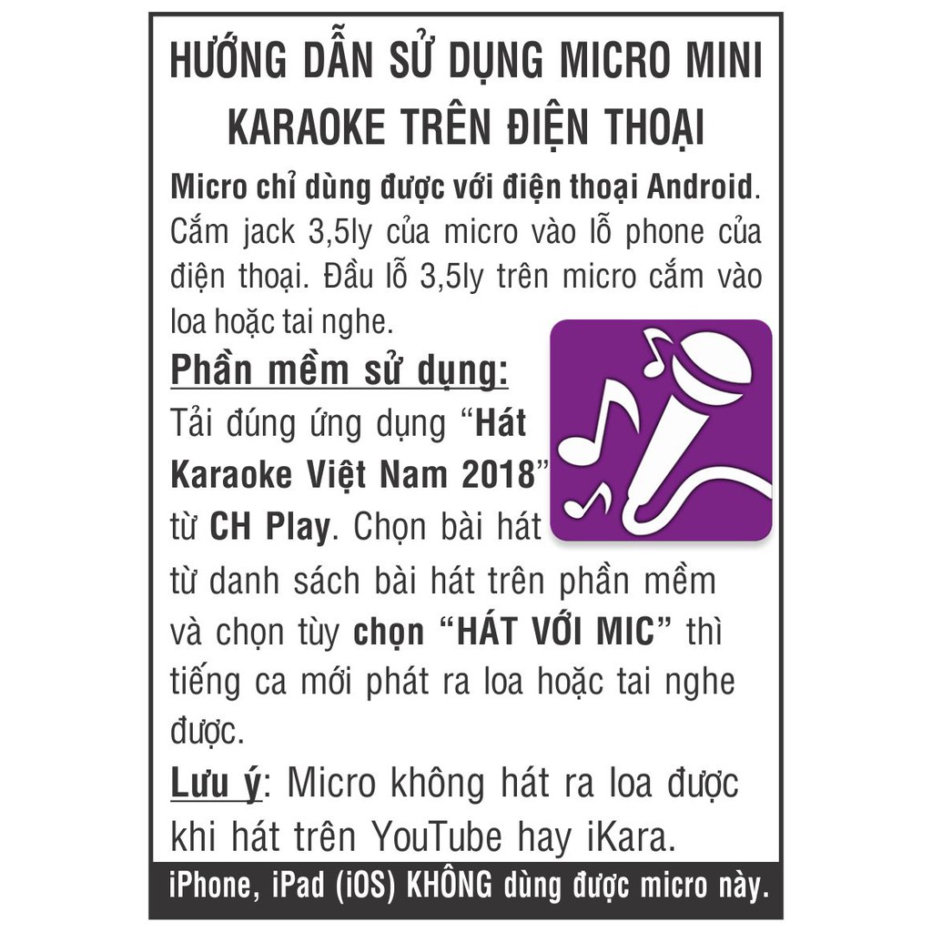 MICRO MINI KARAOKE TRÊN ĐIỆN THOẠI