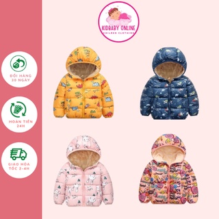 Áo khoác phao lót lông cừu hàng Quảng Châu siêu ấm cho bé trai, bé gái- Áo khoác phao cho bé từ 8-22kg Kidbabyonline