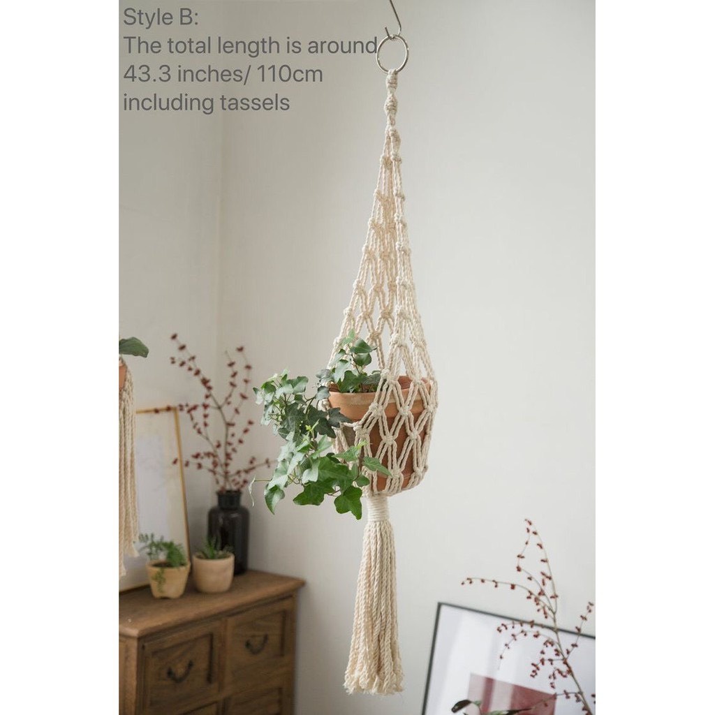 Dây treo chậu cây lưới trang trí decor sân vườn