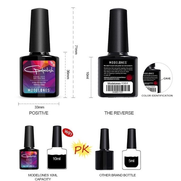 Lọ sơn móng tay Modelones dạng gel uv thể tích 10ml