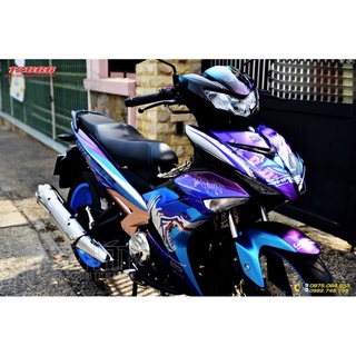 Tem trùm ex 150 cá mập xanh tím, tem exciter 150, team trùm exciter 150, tem xe exciter 150, team trùm ex 150, team xe e