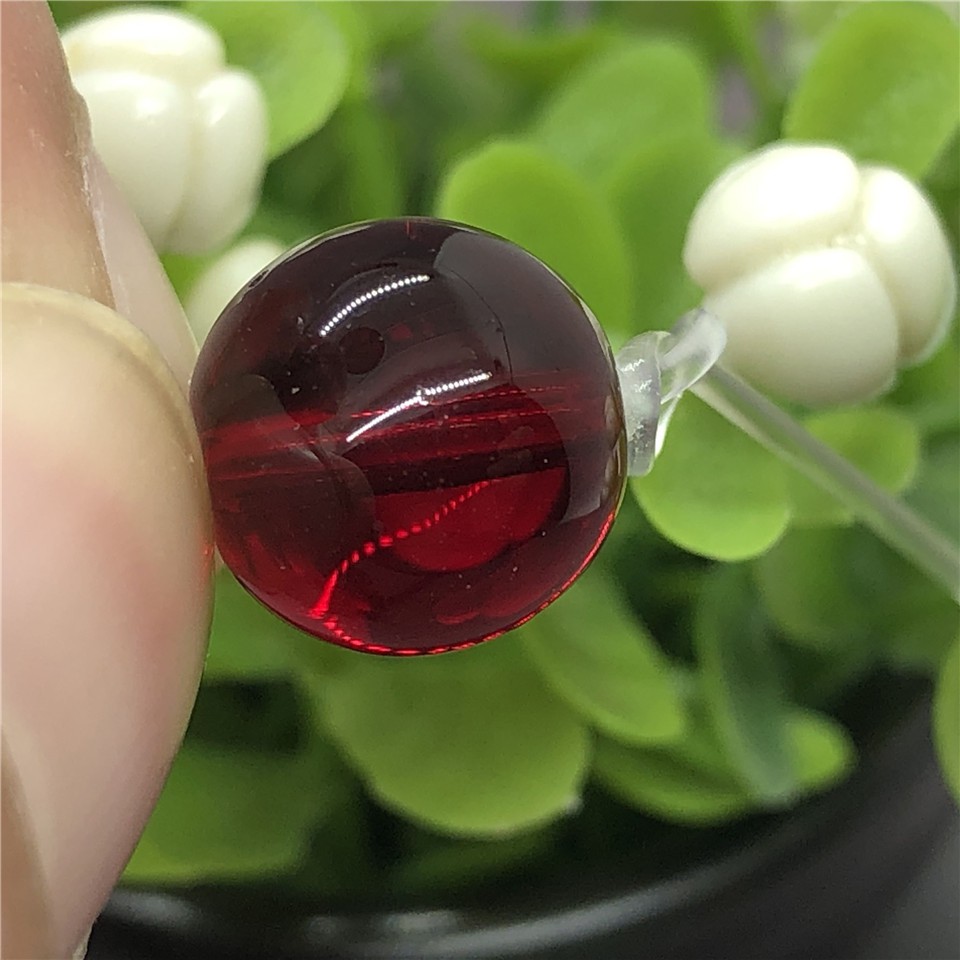 Chuỗi hạt đá pha lê màu đỏ rượu vang tự nhiên DIY 4-12mm