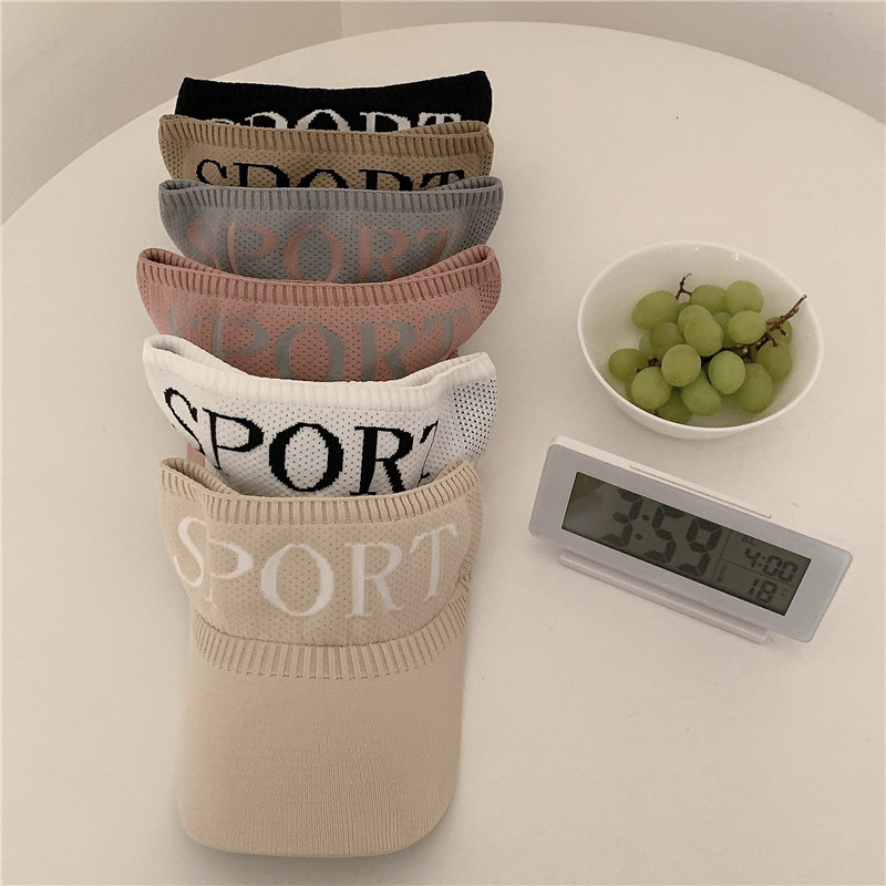 Mũ Lưỡi Trai Dệt Kim Hở Chóp In Chữ Phong Cách Hàn Quốc 19113