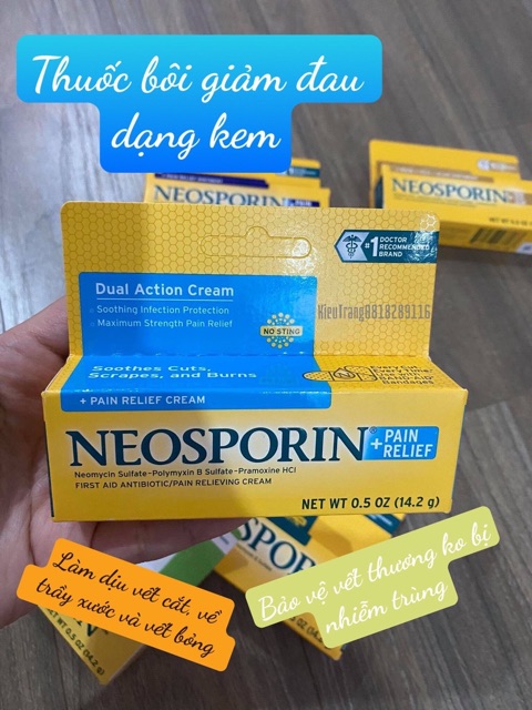 Kem mỡ kháng sinh Neosporin trị bỏng, vết thương, ko để lại sẹo của Mỹ