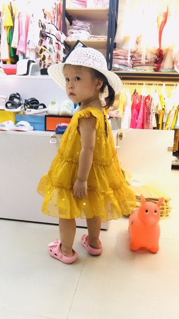 Váy Đầm voan tơ bé gái sofia Cỏ fashion siêu đẹp nhẹ