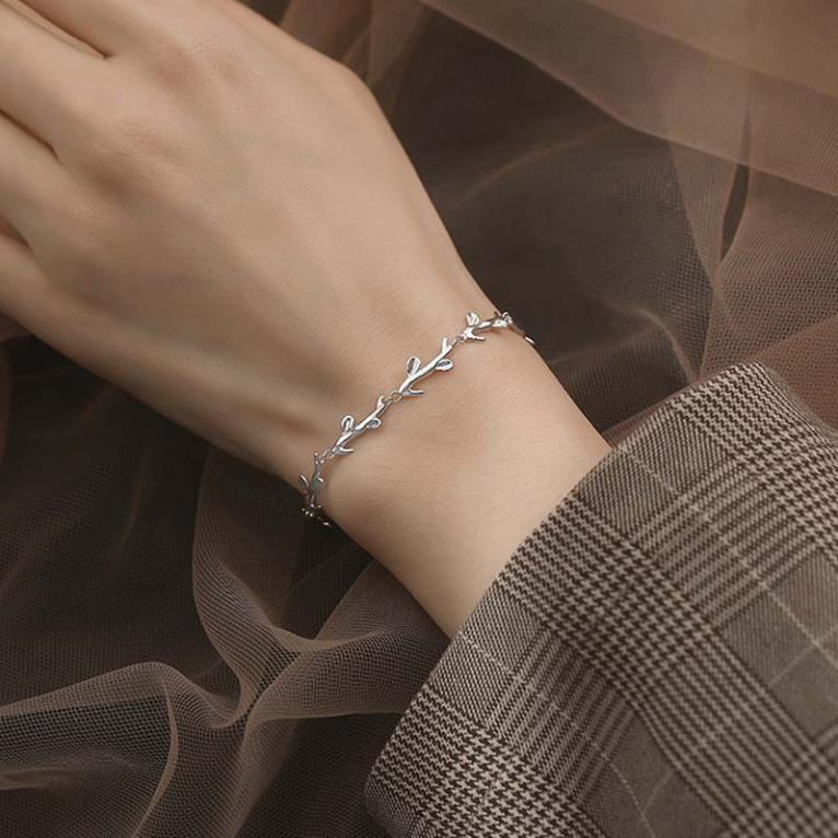 (075) Vòng Tay Thanh Lịch Lá Olive Rừng Nhẹ Nhàng Nữ Tính