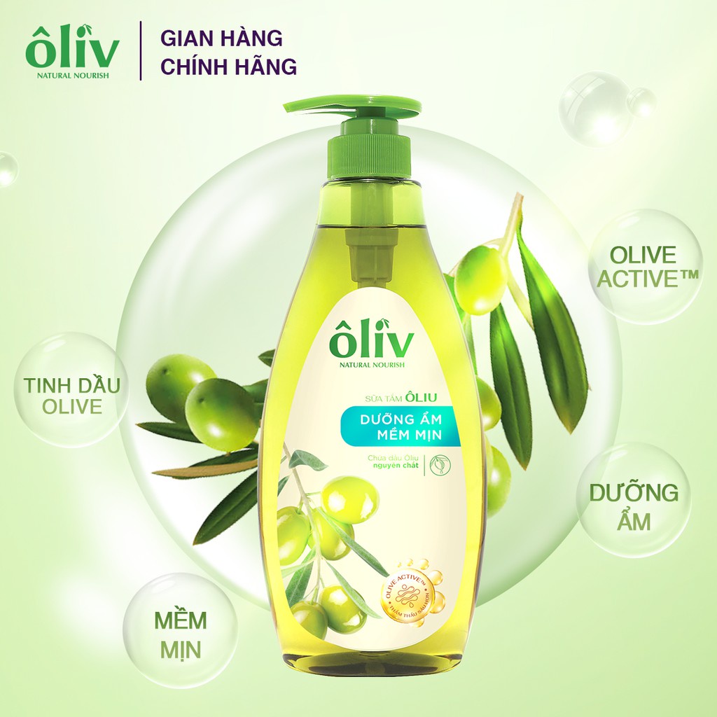 Combo 2 Sữa tắm Ôliv Dưỡng Ẩm Mềm Mịn 650ml + 250ml