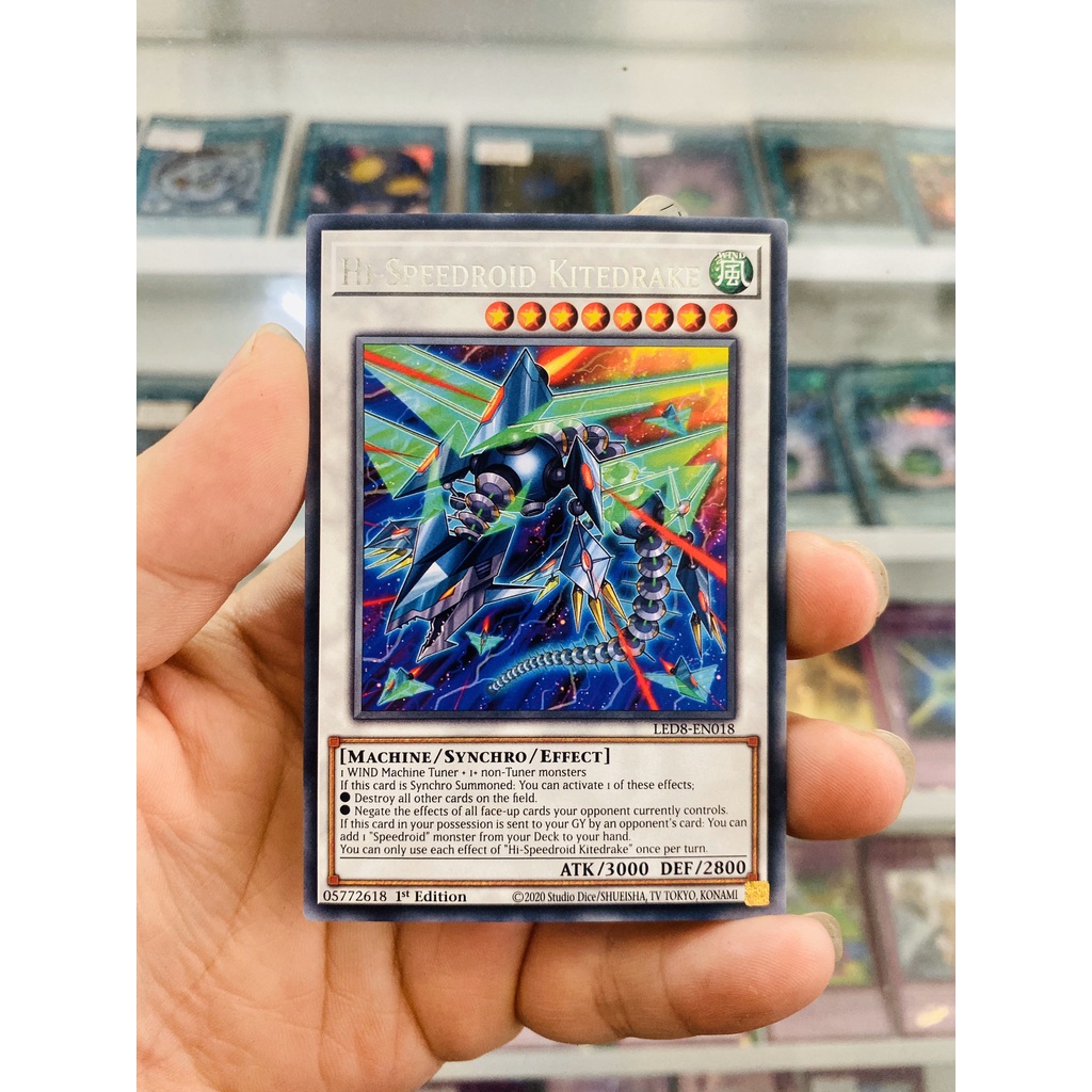 Thẻ Bài YugiOh! Mã LED8-EN018 - Hi-Speedroid Kitedrake - Rare - 1st Edition