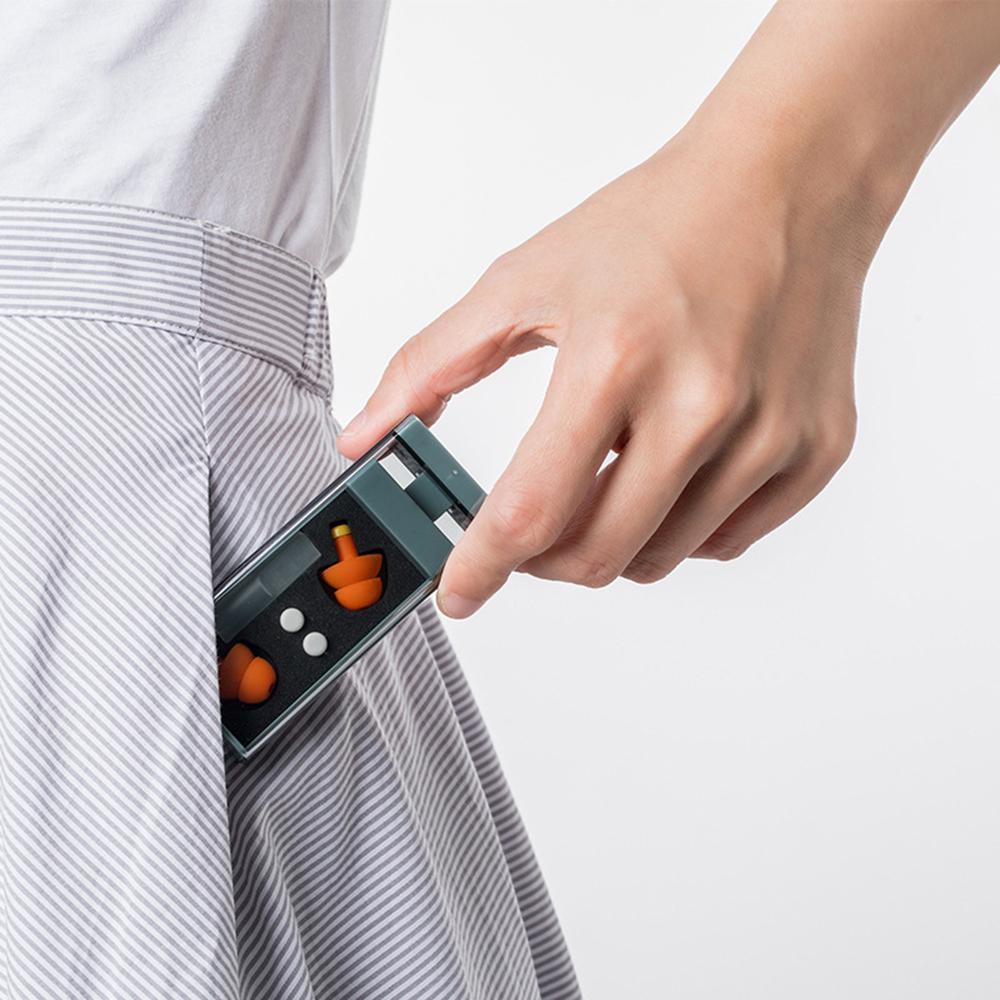 Nút Bịt Tai Bằng Silicone Cách Âm Kèm Hộp Đựng Tiện Dụng