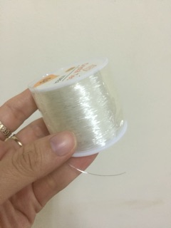 Cuộn cước trong co giãn màu trắng size 0.8mm